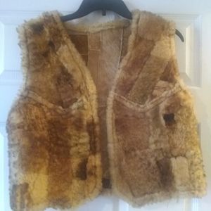 Shearling VEST Suede Leather Patchwork Vintage